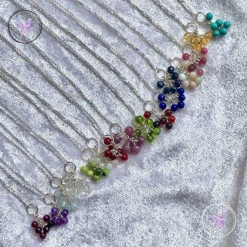 Birthstone Cluster Necklace